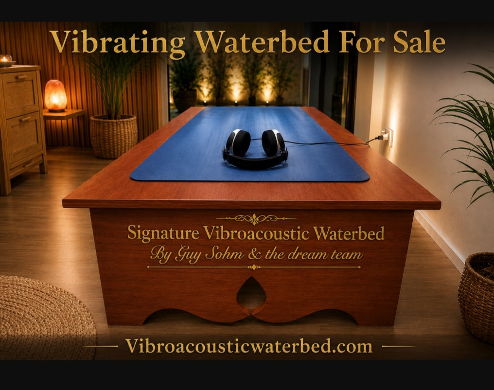 A luxury Australian-made sonic water bed for immersive sound therapy, vibroacoustic relaxation, nervous system support and deep rest
